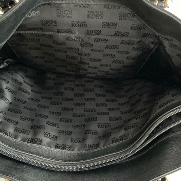 Michael Kors Black Nylon Tote Gold Accents Large - Picture 14 of 14